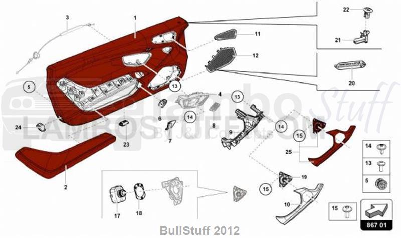2016 Lamborghini HURACAN LP580-2 SPYDER AUSTRALIA TREAD TRIM (867.01.00)
